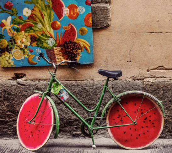Vélo, melon et alimentation
