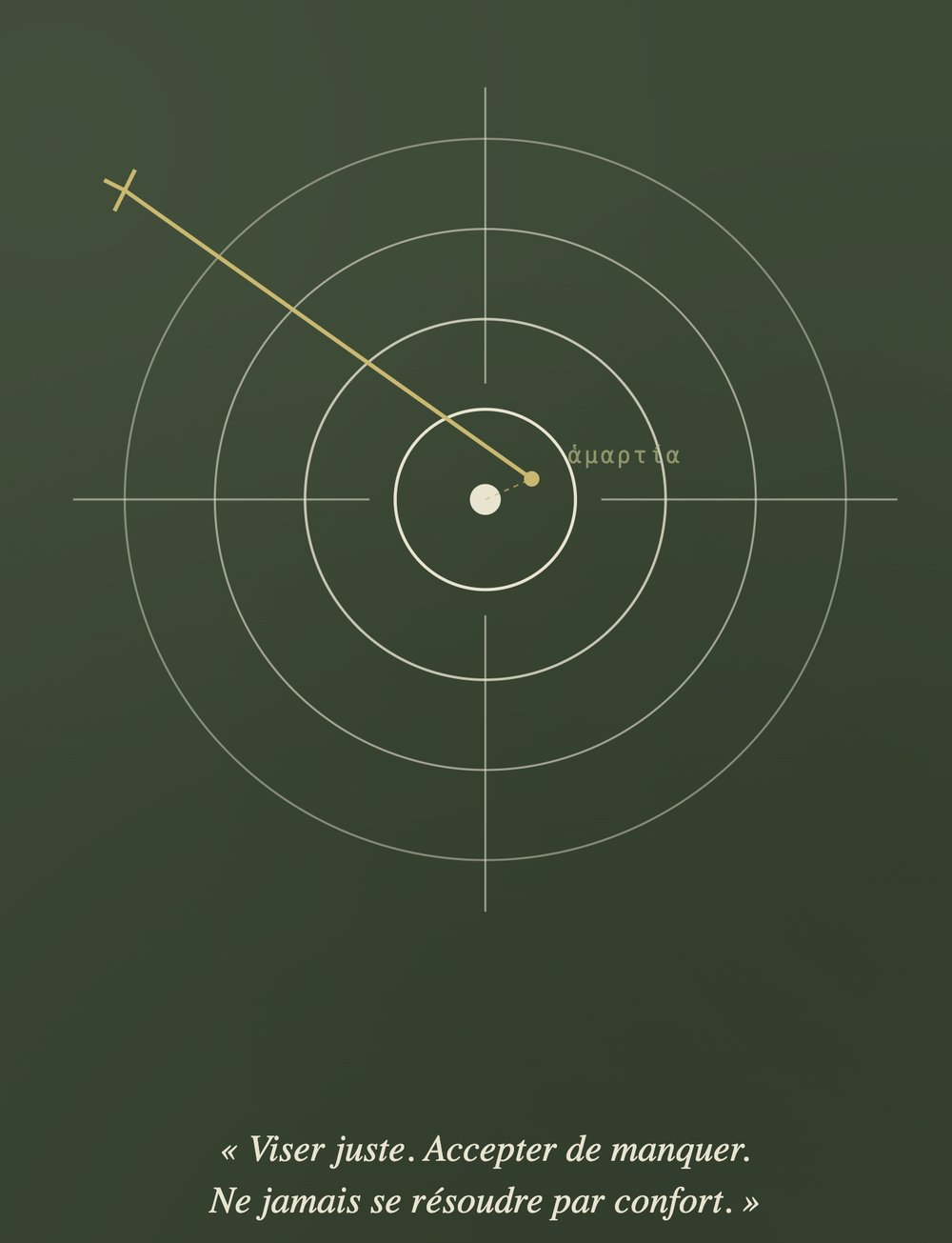 Illustration de la valeur Justice : une flèche tendue vers la cible, hamartia